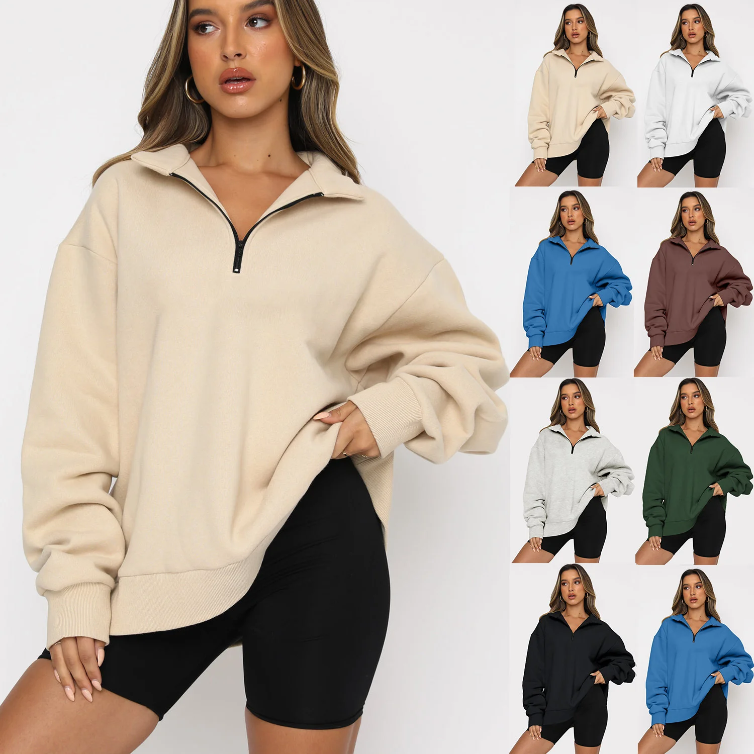 Autumn And Winter 2022 New Europe, America And Asia Casual Top Half Zip Pullover Long Sleeve Sweatshirt Women's Sweatshirt
Autumn And Winter 2022 New Europe, America And Asia Casual Top Half Zip Pullover Long Sleeve Sweatshirt Women's Sweatshirt