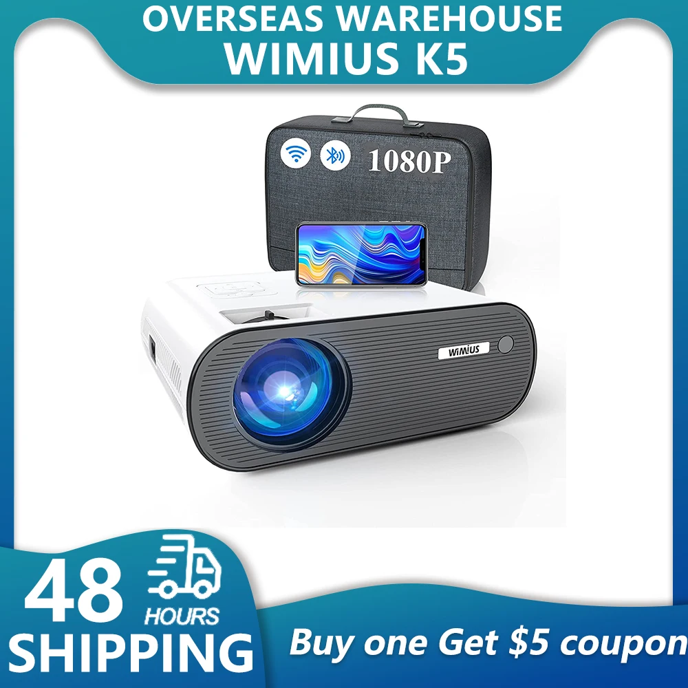 WiMiUS K5 Projectors WiFi Bluetooth Mini Portable Projector 4k Full HD Video Projector 1080P Beamer Mirroring FOR HomeTheater
WiMiUS K5 Projectors WiFi Bluetooth Mini Portable Projector 4k Full HD Video Projector 1080P Beamer Mirroring FOR HomeTheater