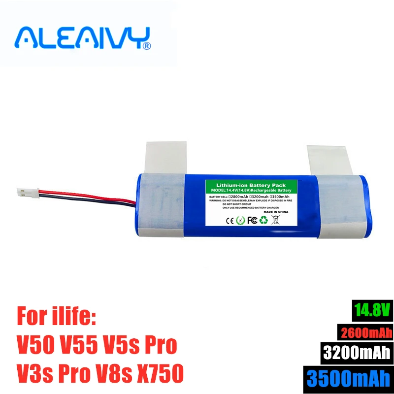 

Оригинальный аккумулятор для ILIFE V3 Plus V5s Pro V5spro X750 V3s Pro 14,4/14,8 в 2600 мАч, аксессуары для роботов-пылесосов, запчасти