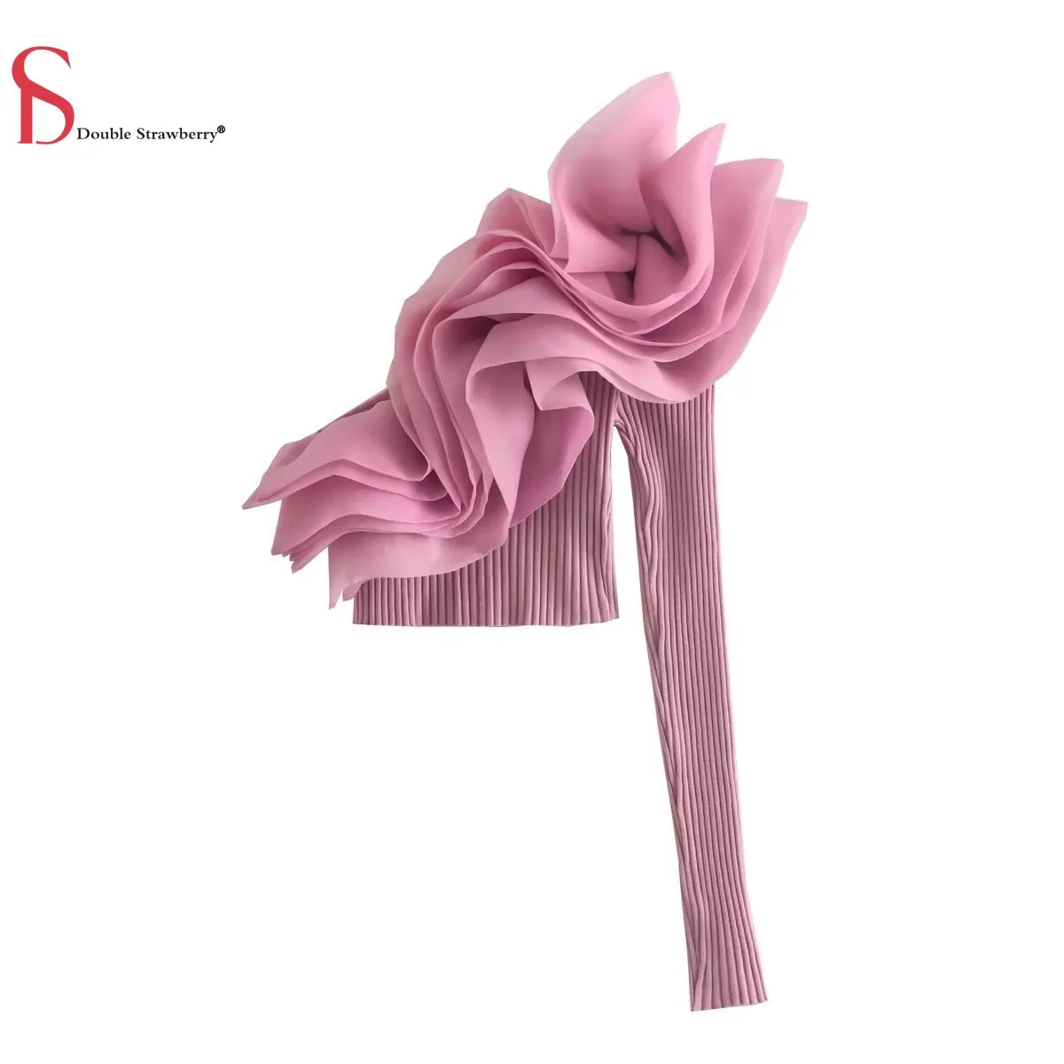 Fall New Women's Slant Neck Organza Decorative Long-sleeved One-shoulder Cropped Knitted Sweater Top
Fall New Women's Slant Neck Organza Decorative Long-sleeved One-shoulder Cropped Knitted Sweater Top