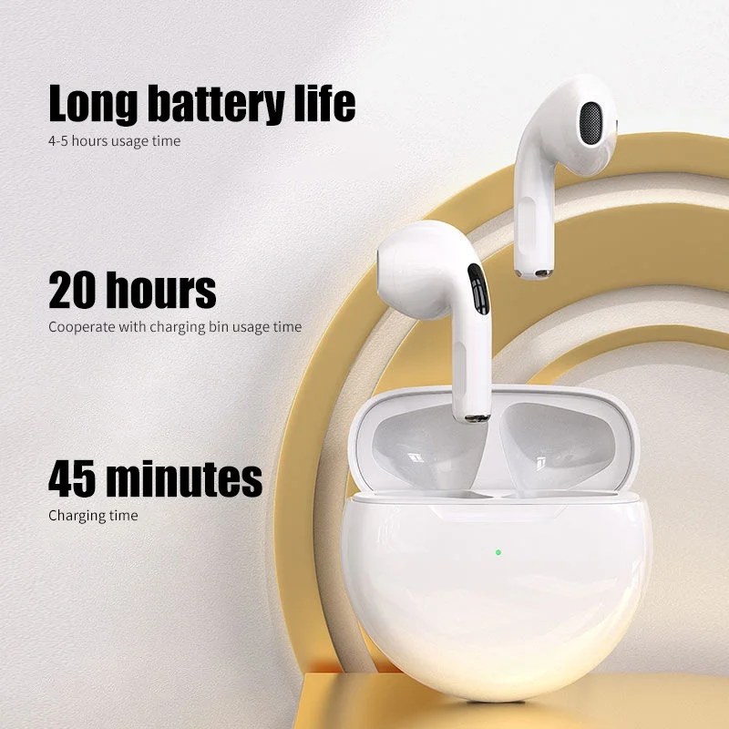 2022 Air Pro 6 TWS Bluetooth Headsets Wireless Earbud Gaming Mini Half In Ear Charging Case With Microphone For Sport Game Play
2022 Air Pro 6 TWS Bluetooth Headsets Wireless Earbud Gaming Mini Half In Ear Charging Case With Microphone For Sport Game Play