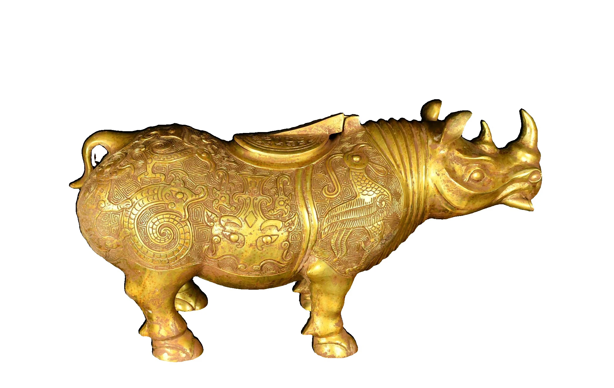 MOZART Sengoku Bronze Gilt Rhinoceros Zun 44Cm Long Chinese Traditional Style Antiques Fine Art Gifts Crafts
MOZART Sengoku Bronze Gilt Rhinoceros Zun 44Cm Long Chinese Traditional Style Antiques Fine Art Gifts Crafts