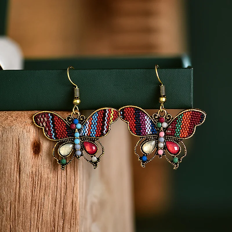 Sheishow Vintage Boho Encrusted Crystal Colorful Beads Butterfly Drop Earrings for Women Fashion Handmade Jewelry Design Gifts
Sheishow Vintage Boho Encrusted Crystal Colorful Beads Butterfly Drop Earrings for Women Fashion Handmade Jewelry Design Gifts