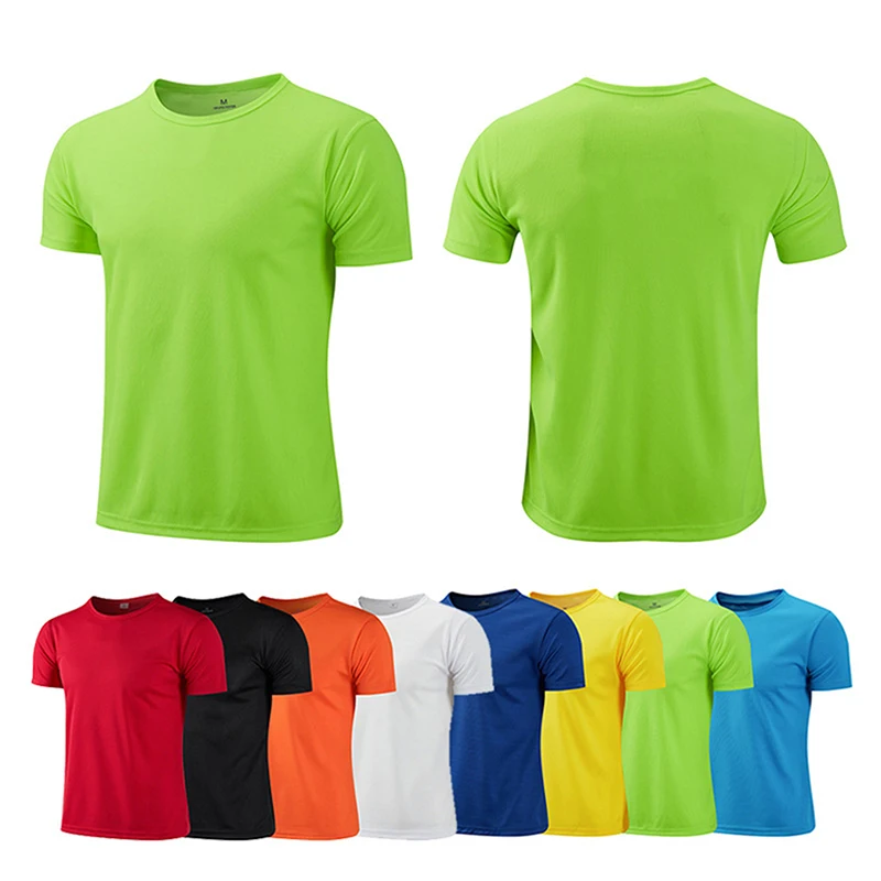 

Многоцветная быстросохнущая спортивная футболка с коротким рукавом, Джерси для спортзала, футболка для фитнеса, тренировочная Мужская футболка для бега, дышащая спортивная одежда