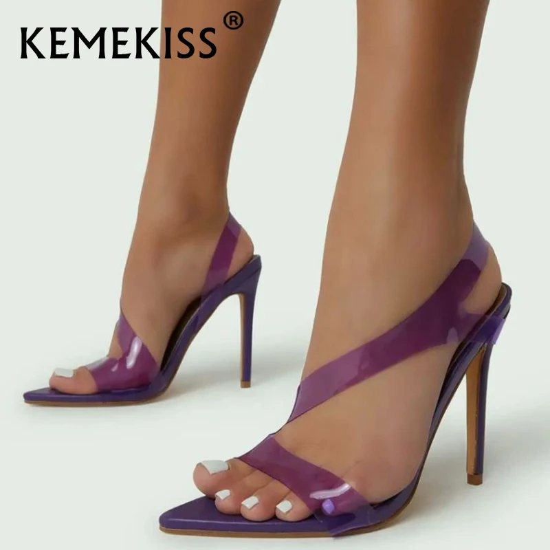 Женские сандалии из ПВХ на высоком каблуке, Размеры 35-43 
Женские сандалии из ПВХ на высоком каблуке, Размеры 35-43