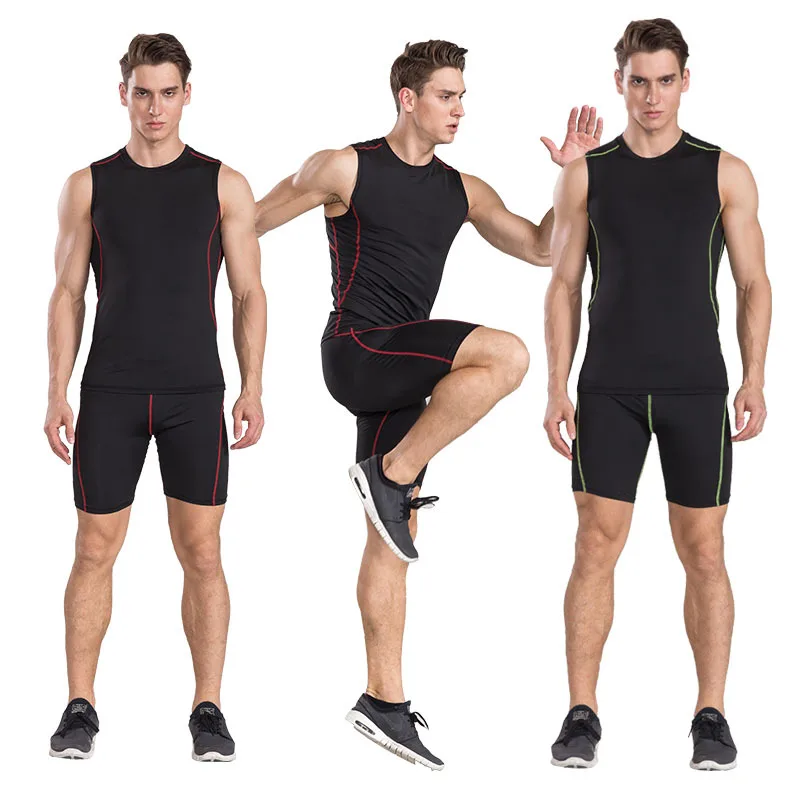 Sports tights suit running sports track and field vest shorts men's fast dry Breathable bottomed tights fitness clothes
Sports tights suit running sports track and field vest shorts men's fast dry Breathable bottomed tights fitness clothes