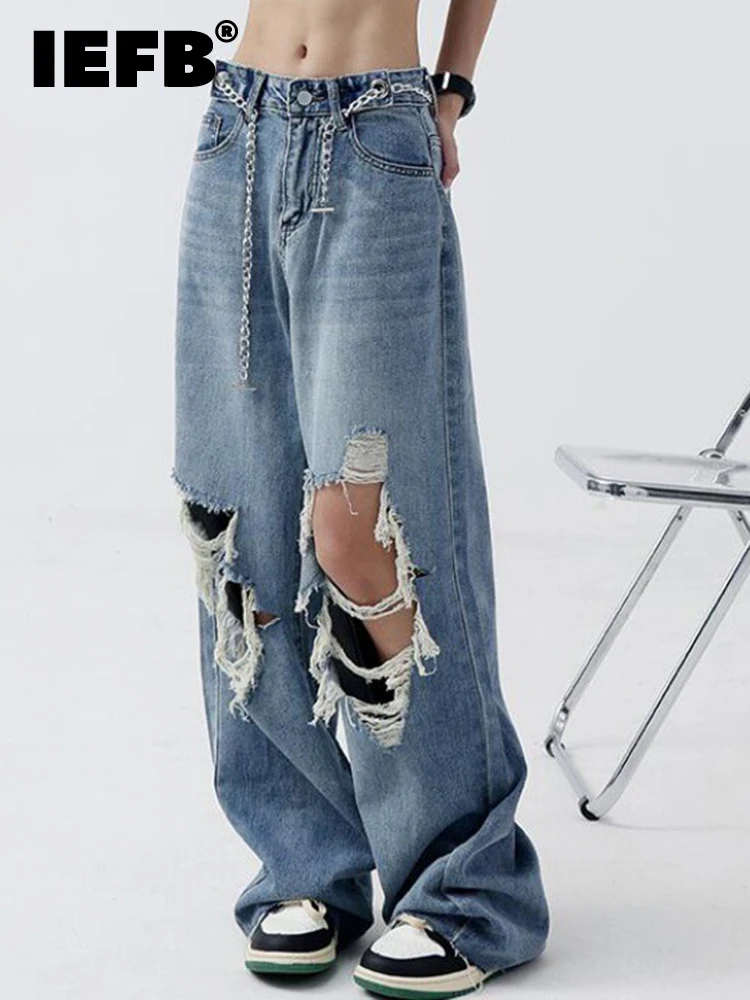 IEFB Summer Thin Broken High Street Jeans Women's Loose Drop Straight Leg Floor Pants High Street Male Trousers Vintage 9A5735
IEFB Summer Thin Broken High Street Jeans Women's Loose Drop Straight Leg Floor Pants High Street Male Trousers Vintage 9A5735