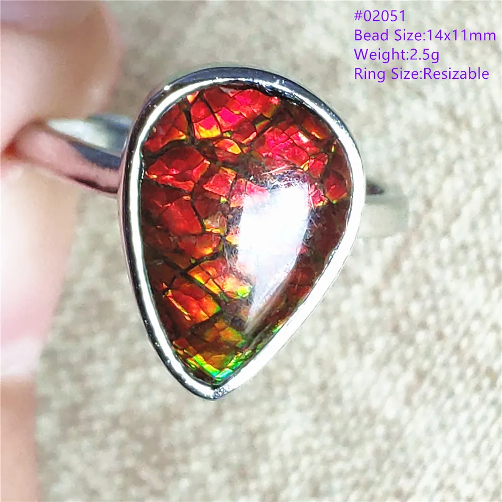 Genuine Natural Ammonite Ammolite Red Green Ring Men Woman Crystal Beads 925 Sterling Silver Adjustable Rings AAAAA
Genuine Natural Ammonite Ammolite Red Green Ring Men Woman Crystal Beads 925 Sterling Silver Adjustable Rings AAAAA