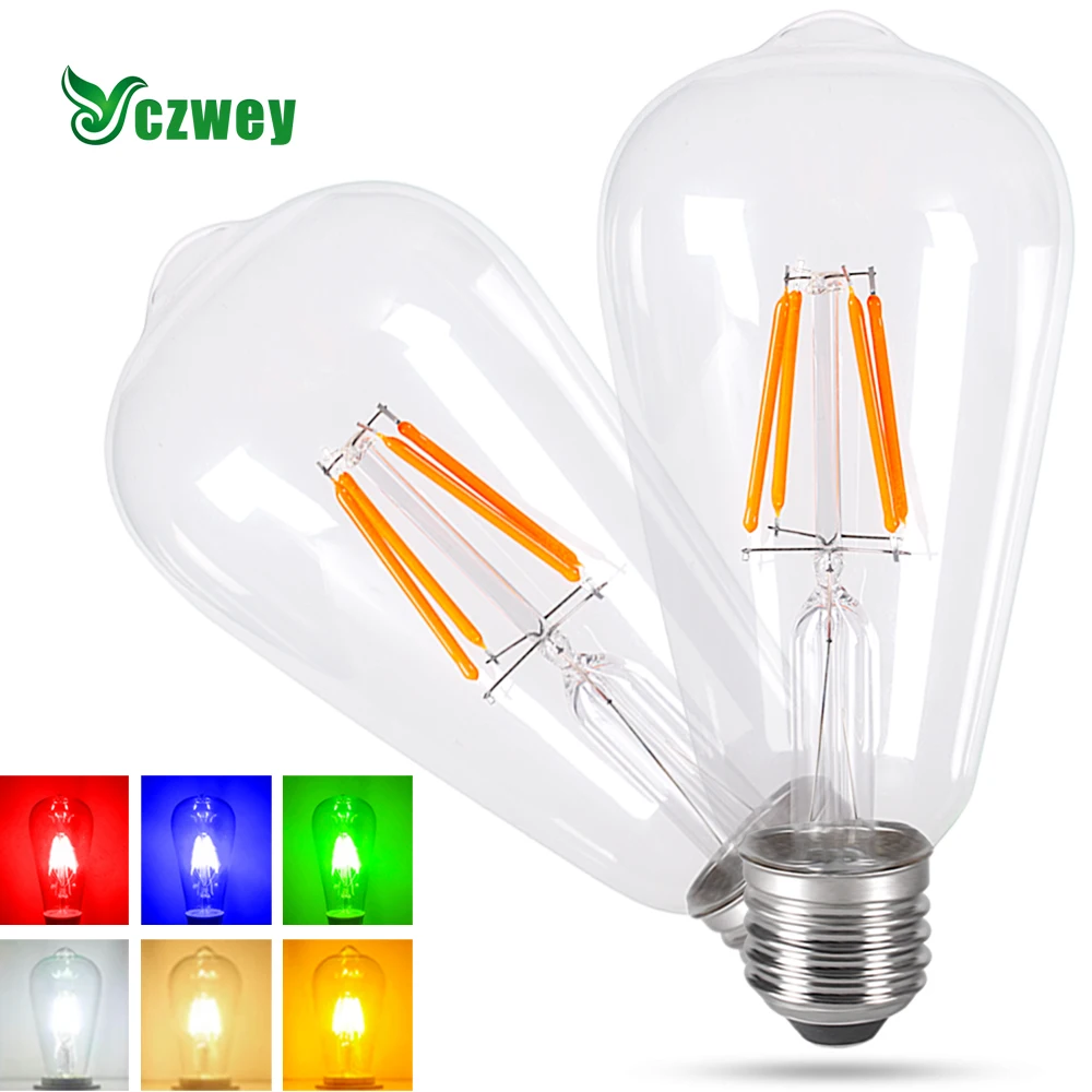 ST64 Edison Bulb E27 AC220V 12W 8W 6W 4W 2W Retro Ampoule Bulb Edison Filament Bulb RGB Bar Prom Holiday wedding Decoration
ST64 Edison Bulb E27 AC220V 12W 8W 6W 4W 2W Retro Ampoule Bulb Edison Filament Bulb RGB Bar Prom Holiday wedding Decoration