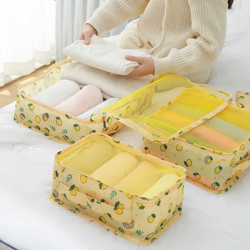 7 Piece Travel Storage Bag Waterproof Large Capacity Luggage Clothes Sorting Storage Bag Set Lemon Pattern Storage Accessories
7 Piece Travel Storage Bag Waterproof Large Capacity Luggage Clothes Sorting Storage Bag Set Lemon Pattern Storage Accessories