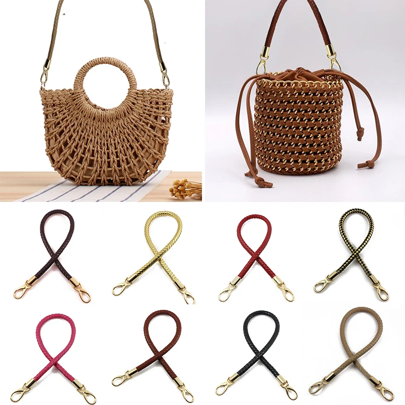 

High-grade 40cm Colorful PU Leather Purse Handles Metal Gold Chain Replacement Straps for Bag Handle Weave Sling