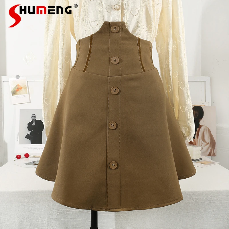 Korean Style High Waist Slimming Breasted Solid Color A- Line Skirt Women 2022 Spring Fashion Elegant Casual Anti-Exposure Skirt
Korean Style High Waist Slimming Breasted Solid Color A- Line Skirt Women 2022 Spring Fashion Elegant Casual Anti-Exposure Skirt