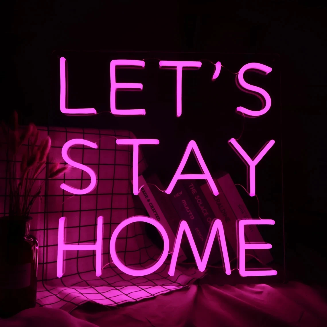 CHUANGQI Let's Stay Home Neon Signs For Bedroom House Room and Party Wall Decoration with Custom LED Neon Lights Colors Lamp
CHUANGQI Let's Stay Home Neon Signs For Bedroom House Room and Party Wall Decoration with Custom LED Neon Lights Colors Lamp