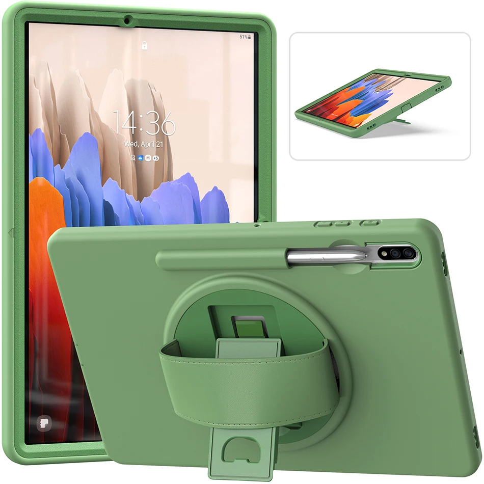 Lightweight Silicone Case with Pen Slot Rotatable Kickstand for Samsung Galaxy Tab S7 Plus Shockproof Cover Kid Case
Lightweight Silicone Case with Pen Slot Rotatable Kickstand for Samsung Galaxy Tab S7 Plus Shockproof Cover Kid Case