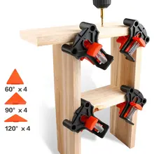 4pcs 90 Degree Right Angle Clamp Fixing Clips Picture Frame Corner Clamp Woodworking Hand Tool Pipe Clamp Positioning Fixture
