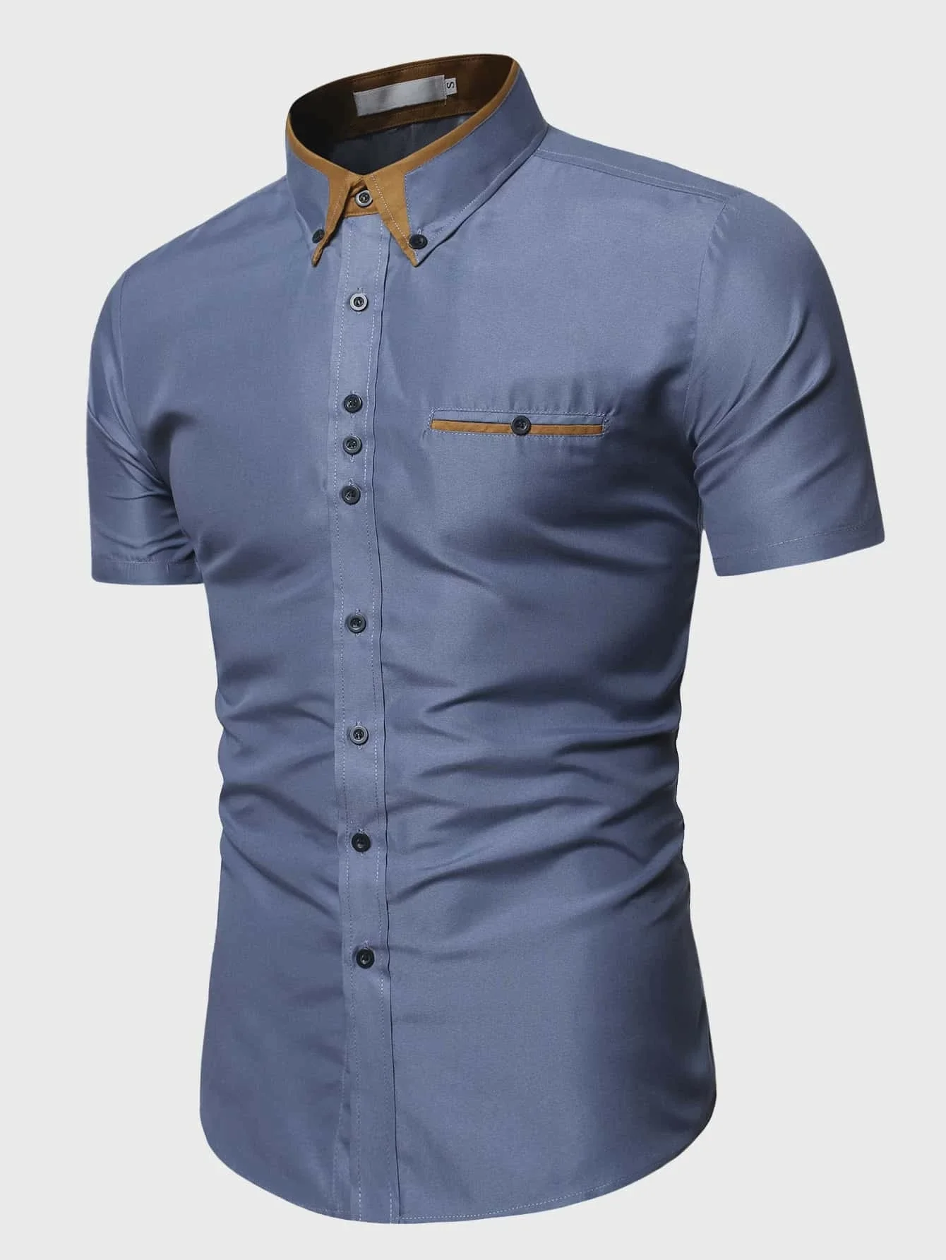 Men Contrast Panel Button Down Shirt 
Men Contrast Panel Button Down Shirt
