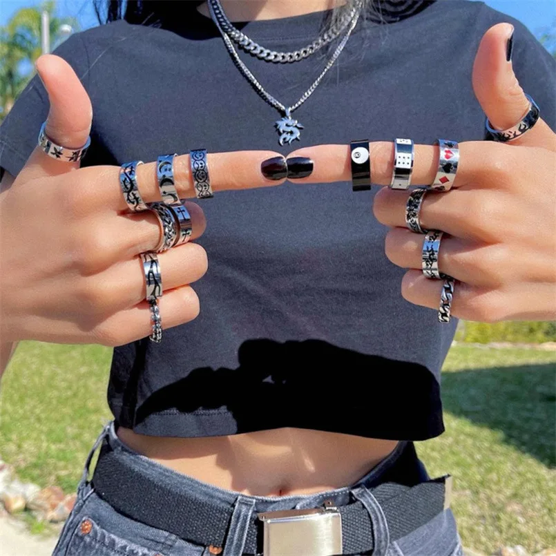 Stainless Steel Personality Pop Rings Punk Rock Style Men's and Women's Rings Fashion Matching Party Jewelry
Stainless Steel Personality Pop Rings Punk Rock Style Men's and Women's Rings Fashion Matching Party Jewelry