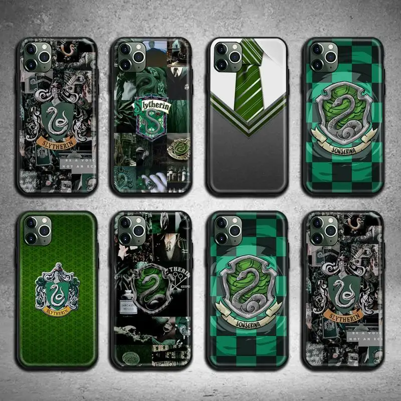

Harries Slytherin Symbol Hogwarts Potters Movie Phone Case For iphone 13 12 11 Pro Max Mini XS Max 8 7 6 6S Plus X 5S SE 2020 XR