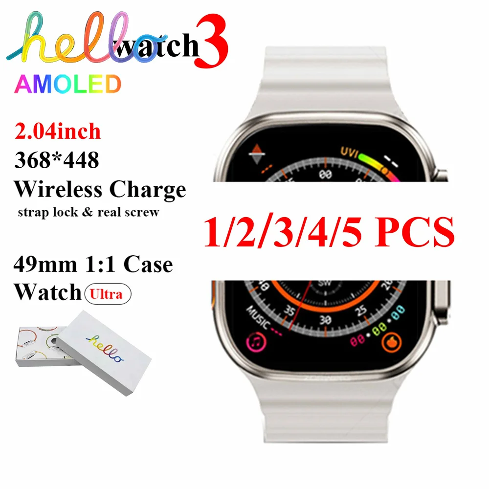

Смарт-часы Hello Watch 3 для мужчин и женщин, умные часы с поддержкой Bluetooth, звонков и компасом, с 4 Гб ПЗУ, с поддержкой Bluetooth, электронной книги IWO Series 8 AMOLED, 2023