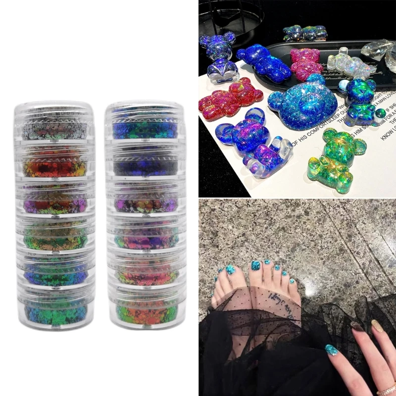 6 Pack Sparkling Sequins Mix Nail Art 3D Mixed Shaped Sequins UV Gel Polish Sparkling Powder DIY Charm Glitter Flakes
6 Pack Sparkling Sequins Mix Nail Art 3D Mixed Shaped Sequins UV Gel Polish Sparkling Powder DIY Charm Glitter Flakes