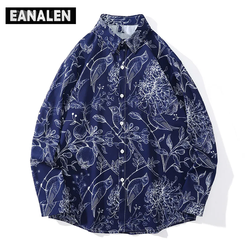 Harajuku Japanese Style Blue Shirt Men Social Oversized Vintage Fashion Korean Clothing Hawaiian Long Sleeve Shirt Aesthetics
Harajuku Japanese Style Blue Shirt Men Social Oversized Vintage Fashion Korean Clothing Hawaiian Long Sleeve Shirt Aesthetics