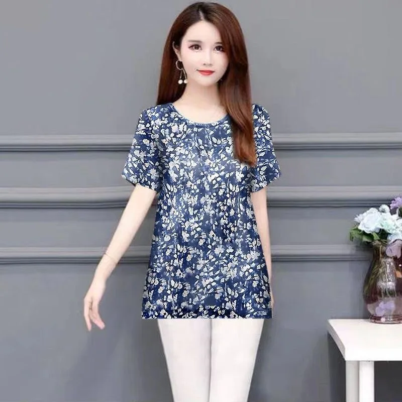 T-shirt Women's Middle-aged And Old Mothers' New Spring And Summer Top Versatile Loose And Thin Foreign Style Shirt
T-shirt Women's Middle-aged And Old Mothers' New Spring And Summer Top Versatile Loose And Thin Foreign Style Shirt