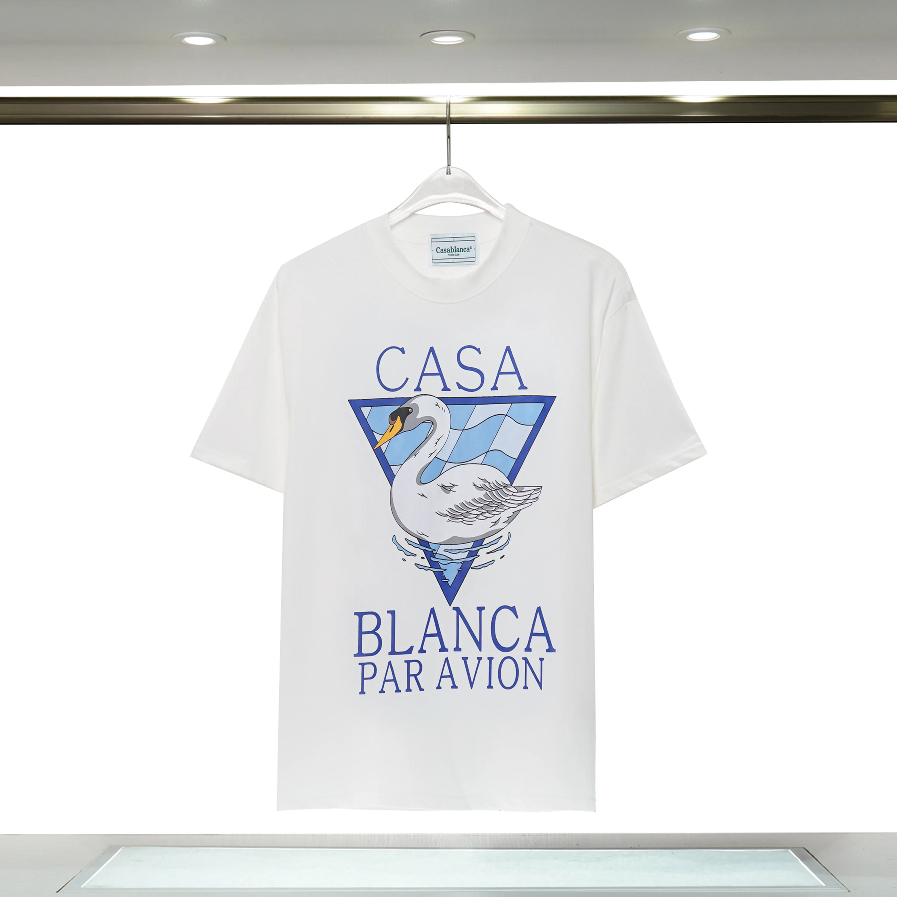 Summer casablanca swan letter logo printed men's and women's loose everything short sleeve tide brand CASA cotton top T-shirt
Summer casablanca swan letter logo printed men's and women's loose everything short sleeve tide brand CASA cotton top T-shirt