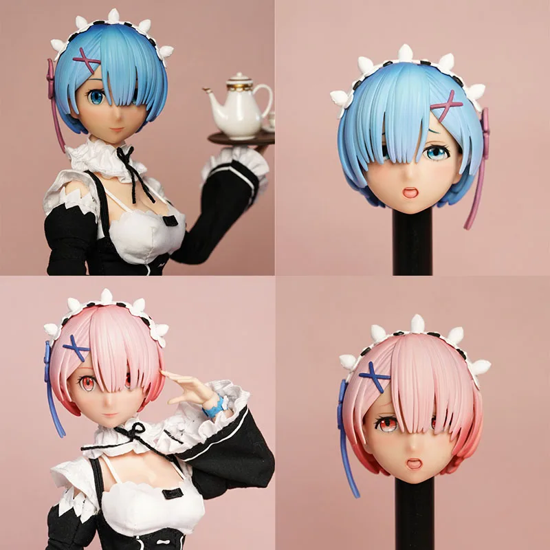 

MR. TOYS MT2020-05 1/6 Scale Female Soldier Anime Cute Girl Rem/Ram Head Sculpt Carving Model Fit 12" PH TBL Action Figure Body