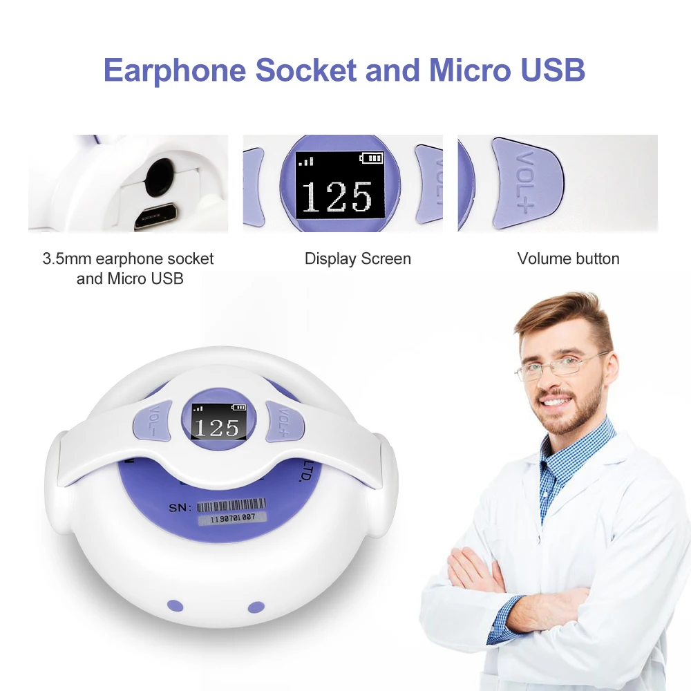 Sinohero SF10 Doppler Portable Pregnancy Baby Fetal Sound Probe Heart rate Monitor
Sinohero SF10 Doppler Portable Pregnancy Baby Fetal Sound Probe Heart rate Monitor