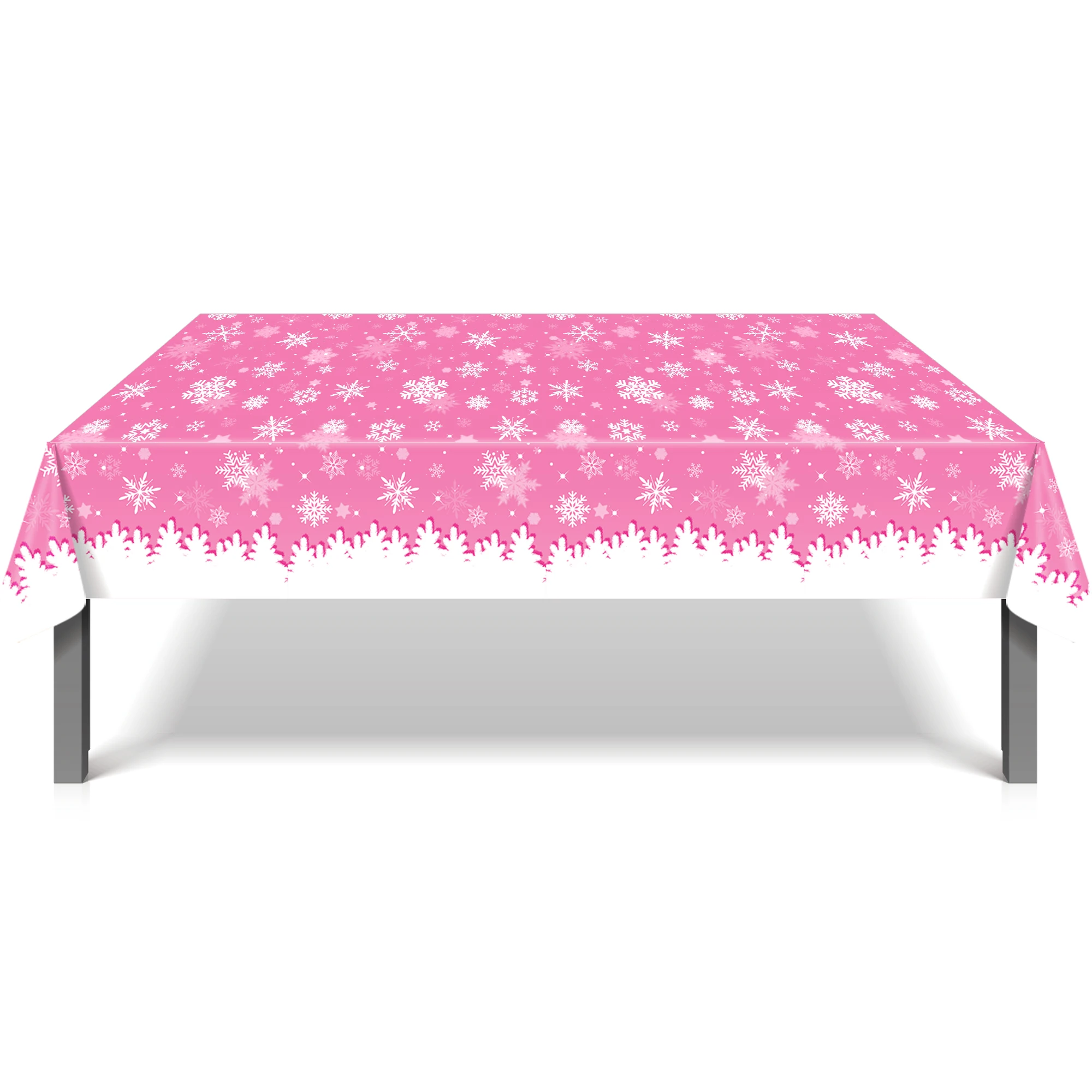 130*220cm Pink Snowflakes Winter Xmas Happy New Year Party Table Cover Merry Christmas Party Disposable Tablecloths Supplies
130*220cm Pink Snowflakes Winter Xmas Happy New Year Party Table Cover Merry Christmas Party Disposable Tablecloths Supplies