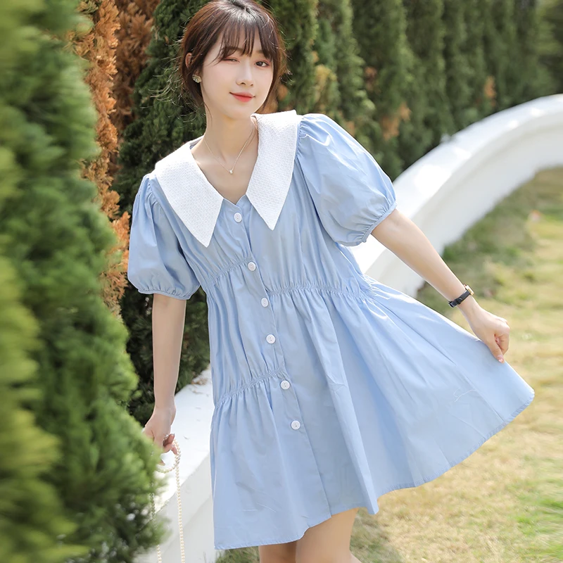 2023 Dress Korean Edition Small Fresh Sweet Doll Neck Loose Single Breasted Fashion Versatile Slim Free Shipping
2023 Dress Korean Edition Small Fresh Sweet Doll Neck Loose Single Breasted Fashion Versatile Slim Free Shipping