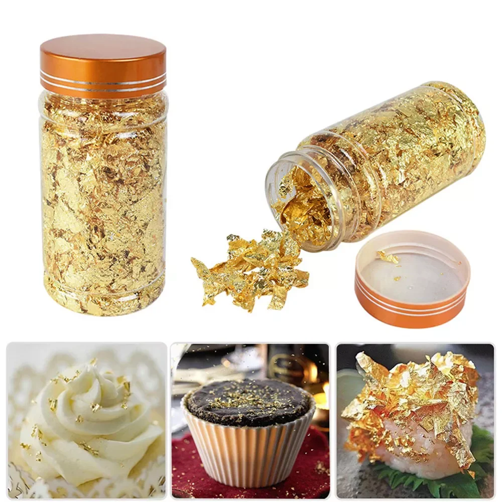 2g Food Grade Shiny Gold Foil Schabin Flakes 24K Gold Silver Rose Gold Leaf Decorative Cake Dessert Kitchen Supplies
2g Food Grade Shiny Gold Foil Schabin Flakes 24K Gold Silver Rose Gold Leaf Decorative Cake Dessert Kitchen Supplies