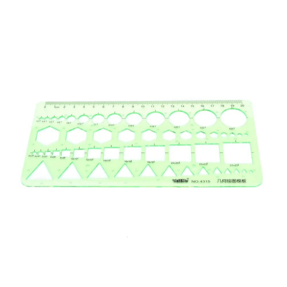 Brand New Green Plastic Circles Squares Geometric Template Ruler Suitable For Student School Stationery High Quality
Brand New Green Plastic Circles Squares Geometric Template Ruler Suitable For Student School Stationery High Quality