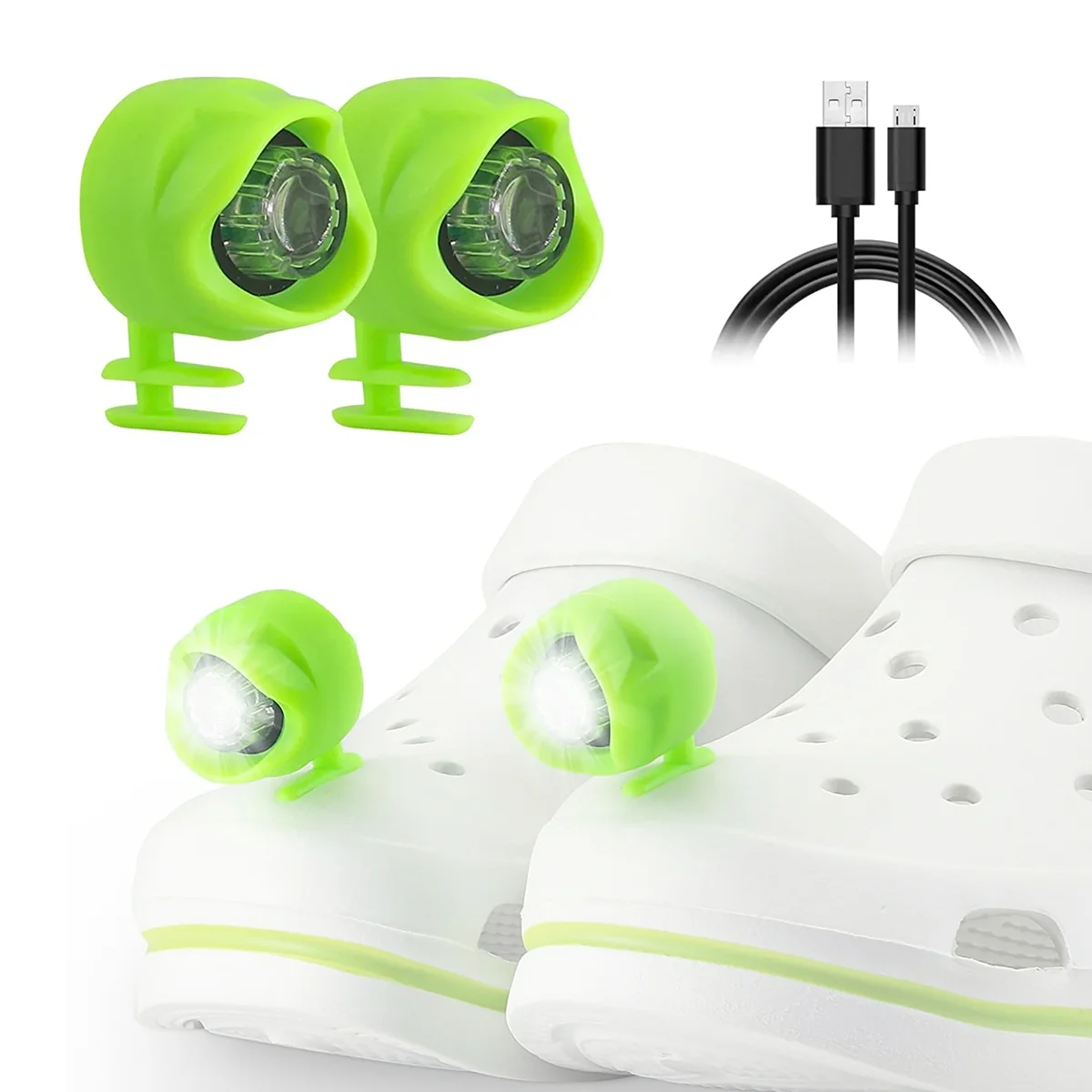 2 Pcs Rechargeable Clogs Shoe Light,Headlights for Croc 3 Lighting Modes in the Dark,For Dog Walking, Camping,Green
2 Pcs Rechargeable Clogs Shoe Light,Headlights for Croc 3 Lighting Modes in the Dark,For Dog Walking, Camping,Green