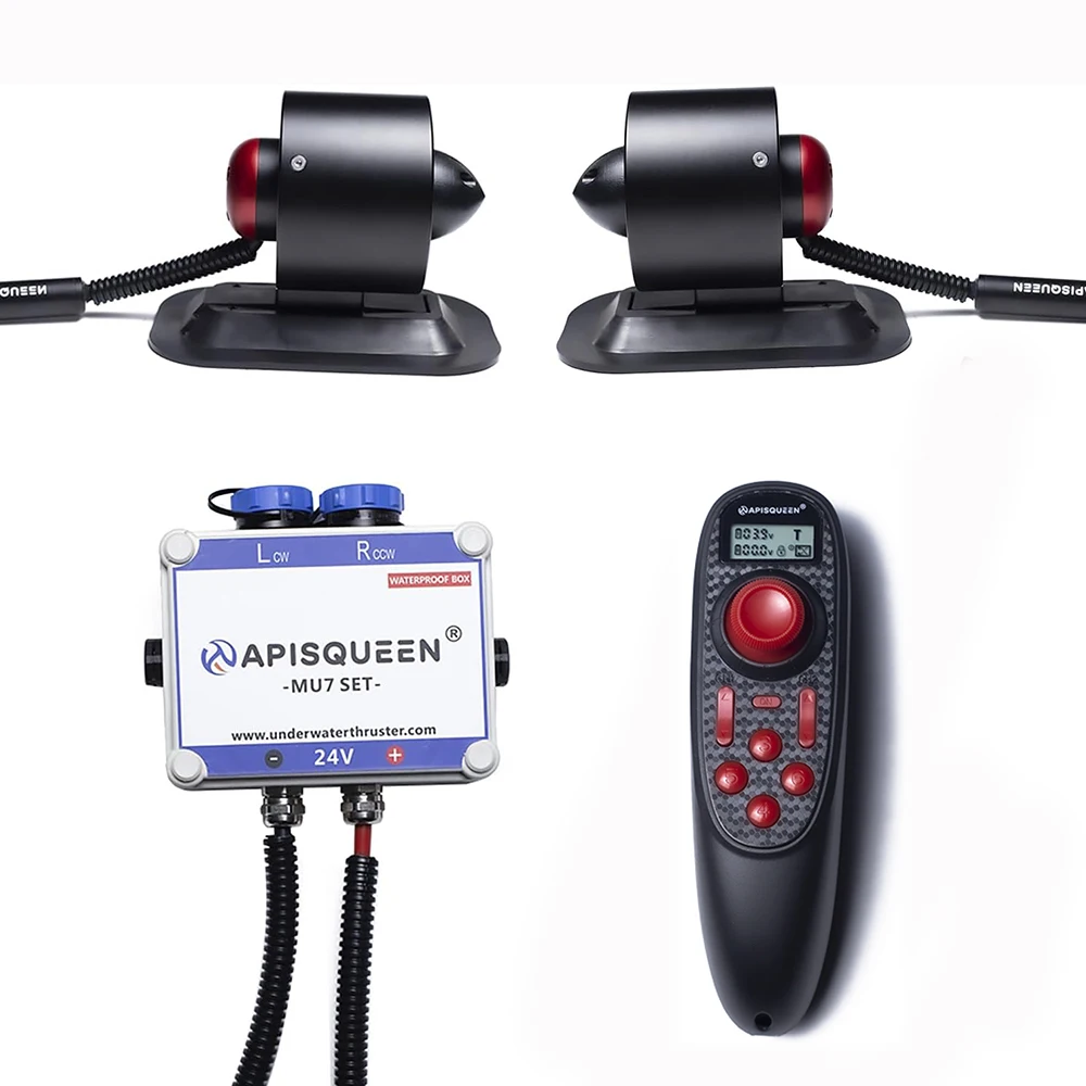 ApisQueen Two MU7 Set, 24V Total Thrust 10Kg With Waterproof Remote Control For Inflatable Botas/Paddle Boards/Kayaks etc
ApisQueen Two MU7 Set, 24V Total Thrust 10Kg With Waterproof Remote Control For Inflatable Botas/Paddle Boards/Kayaks etc