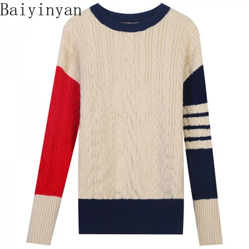 Korean Style Autumn and Winter New ClassicTBContrast Color Striped Four Bars British Style Slim Fit Pullover Knitted Sweater 
Korean Style Autumn and Winter New ClassicTBContrast Color Striped Four Bars British Style Slim Fit Pullover Knitted Sweater