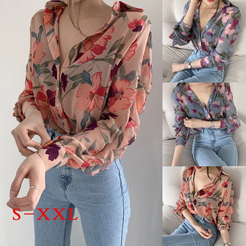 Summer Floral Print V-neck Long Sleeve Puff Sleeve Thin Lapel Top Button T-shirt Top Ladies Traf Fashion Clothing 2021 new Women
Summer Floral Print V-neck Long Sleeve Puff Sleeve Thin Lapel Top Button T-shirt Top Ladies Traf Fashion Clothing 2021 new Women