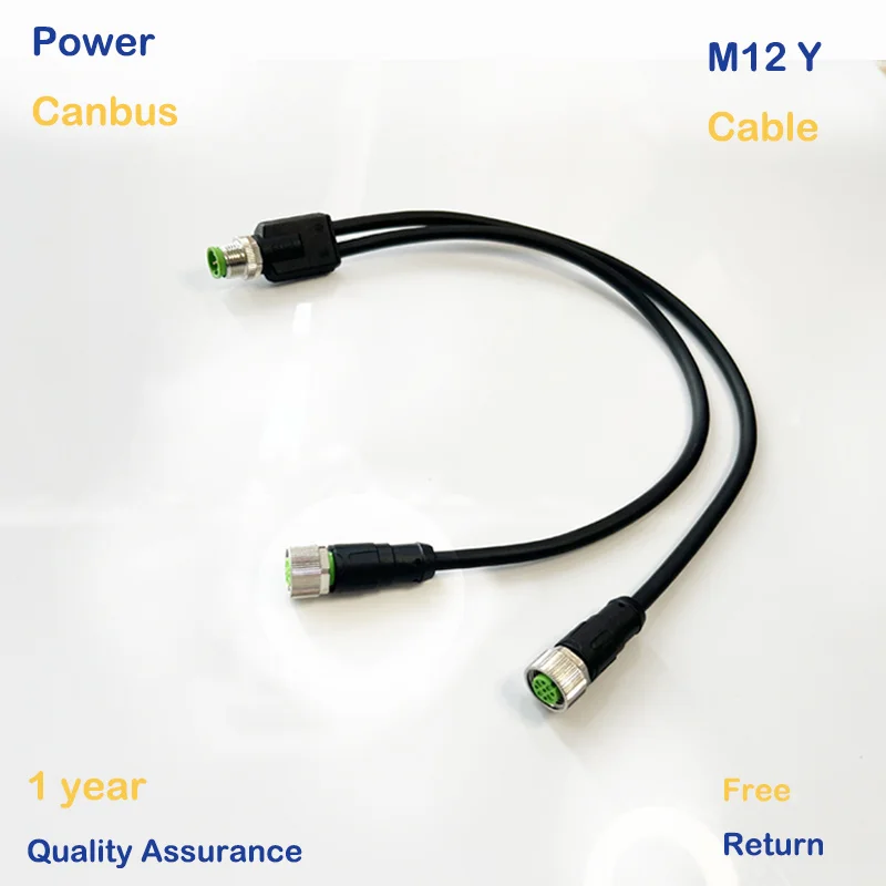 M12 Connector, Y Cable, Male to 2 Female , 5Pins ,300mm
M12 Connector, Y Cable, Male to 2 Female , 5Pins ,300mm
