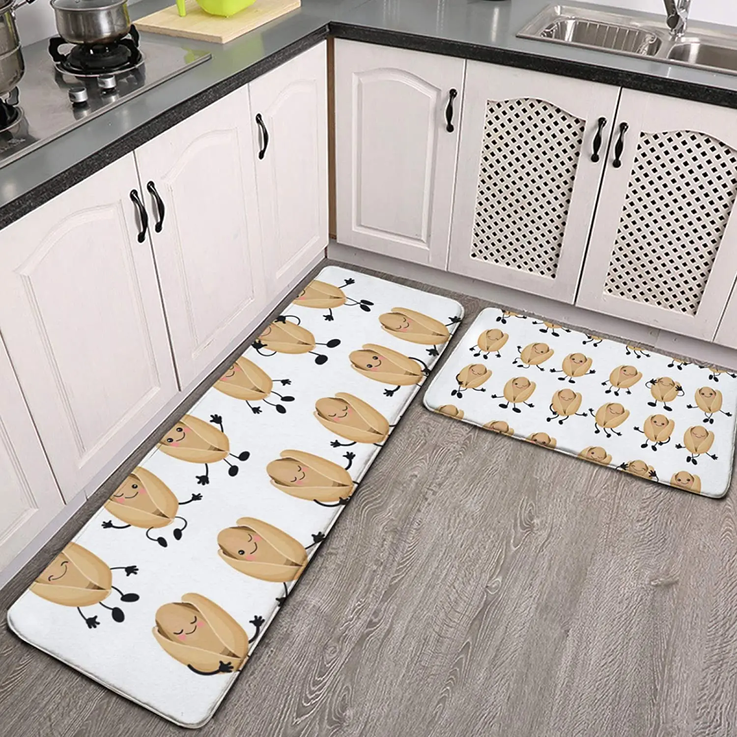 Kitchen Rugs Mat Set of 2 Cartoon Pistachios Set Cute Nuts with Hands Eyes Cushioned Anti Fatigue Mat Kitchen Sink Floor Carpet
Kitchen Rugs Mat Set of 2 Cartoon Pistachios Set Cute Nuts with Hands Eyes Cushioned Anti Fatigue Mat Kitchen Sink Floor Carpet