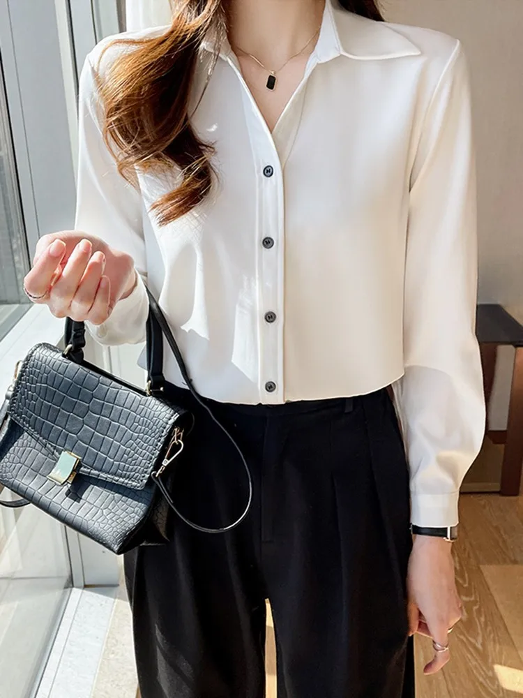 Office Lady White Long Sleeve Shirts New Arrival 2022 Spring Korean Style OL Turn-down Collar All-match Women Elegant Tops W959
Office Lady White Long Sleeve Shirts New Arrival 2022 Spring Korean Style OL Turn-down Collar All-match Women Elegant Tops W959
