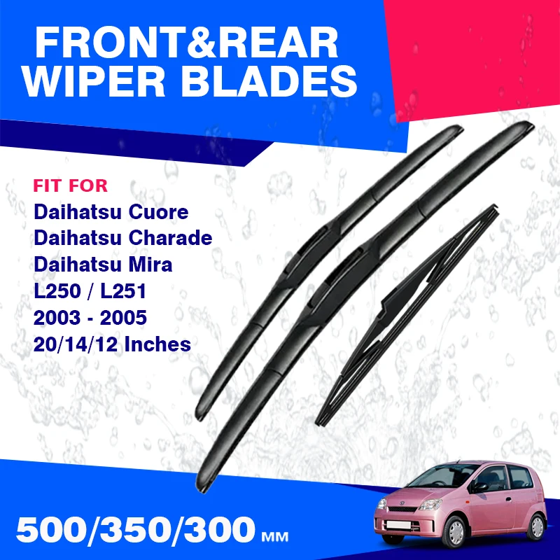 Front Rear Wiper Blades For Daihatsu Cuore Charade Mira L250 L251 2003 2004 2005 Accessories Windshield Windscreen Silicon Brush
Front Rear Wiper Blades For Daihatsu Cuore Charade Mira L250 L251 2003 2004 2005 Accessories Windshield Windscreen Silicon Brush