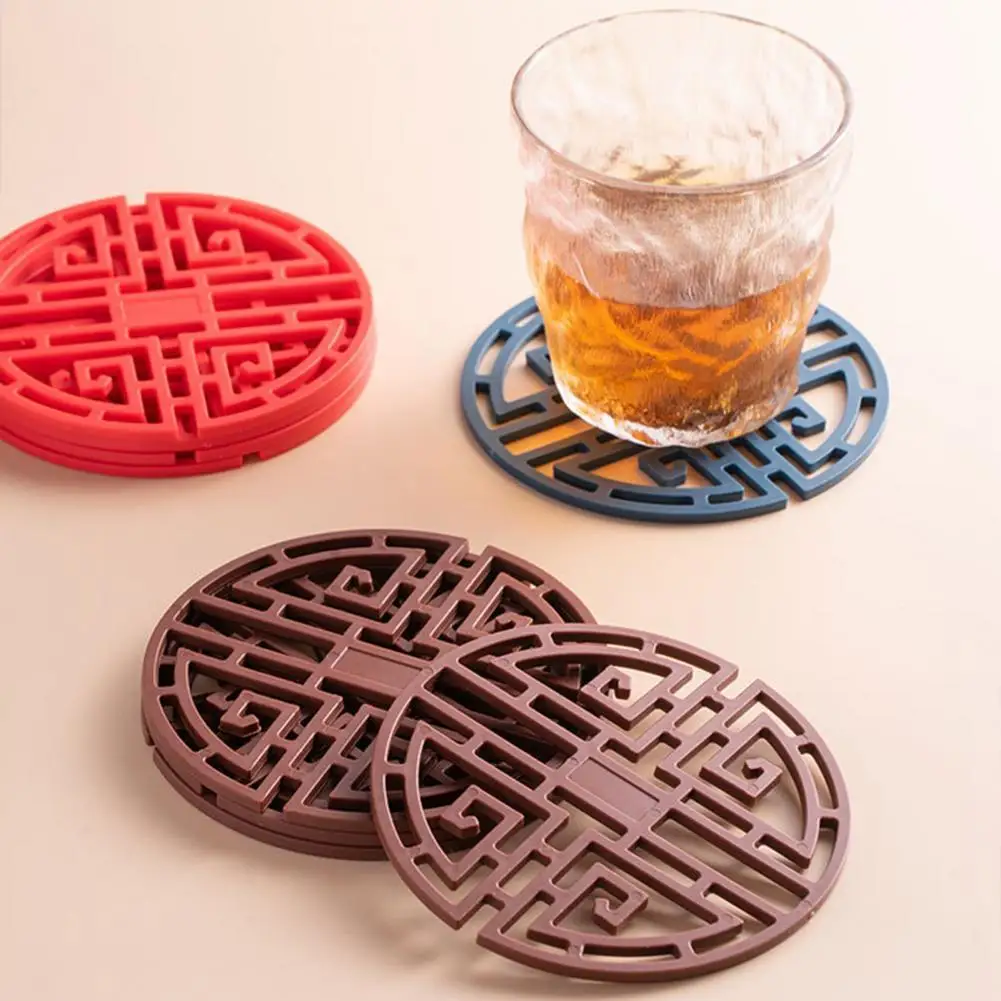 3Pcs/Set Drink Coaster Hollowed-out Heat Insulation Silicone Classical Chinese Style Table Placemat for Kitchen
3Pcs/Set Drink Coaster Hollowed-out Heat Insulation Silicone Classical Chinese Style Table Placemat for Kitchen