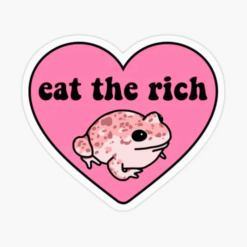 Eat The Rich Frog бутылки с водой для гостиной забавные милые наклейки для багажной комнаты автомобиля украшения для дома с принтом 15 см ПВХ KK
Eat The Rich Frog бутылки с водой для гостиной забавные милые наклейки для багажной комнаты автомобиля украшения для дома с принтом 15 см ПВХ KK