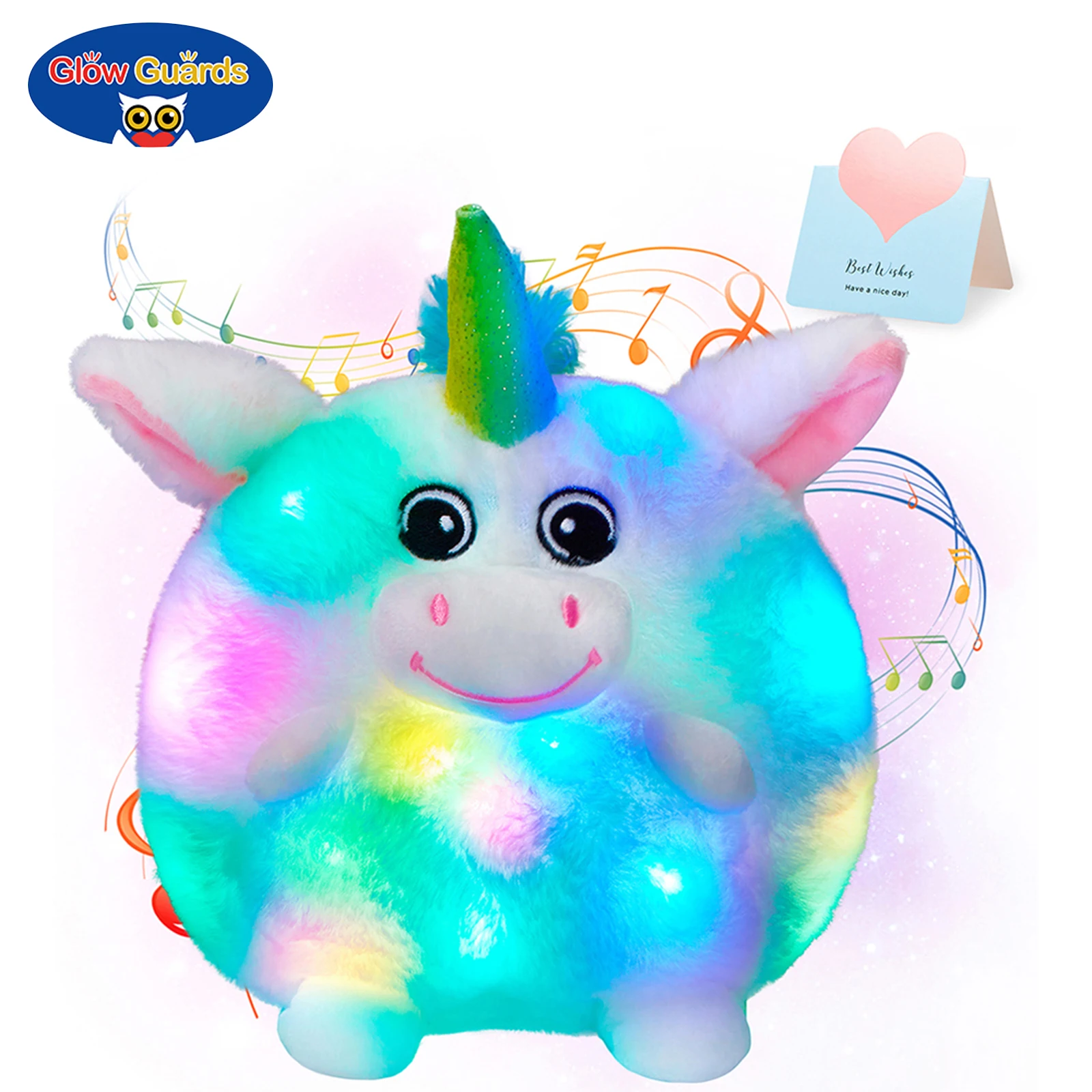 Glow Guards Cute Unicorn Luminous Stuffed Animal Cotton Plush Toy Round Children's Throw Pillow Soft Comfortable Sofa Cushion 
Glow Guards Cute Unicorn Luminous Stuffed Animal Cotton Plush Toy Round Children's Throw Pillow Soft Comfortable Sofa Cushion