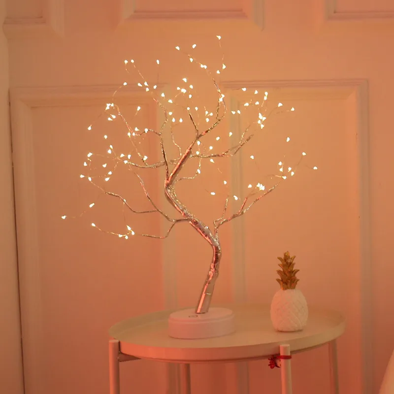 LED Night Light Mini Christmas Tree Copper Wire Garland Lamp For Home Kids Bedroom Decor Fairy Lights Luminary Holiday lighting
LED Night Light Mini Christmas Tree Copper Wire Garland Lamp For Home Kids Bedroom Decor Fairy Lights Luminary Holiday lighting