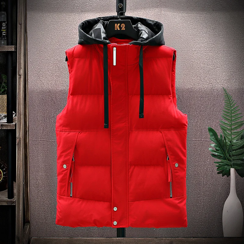Winter Vest Hooded Sleeveless Men Coat Zipper Cotton Warm Casual Handsome Men Outerwear Jacket Korean Design Thicken
Winter Vest Hooded Sleeveless Men Coat Zipper Cotton Warm Casual Handsome Men Outerwear Jacket Korean Design Thicken