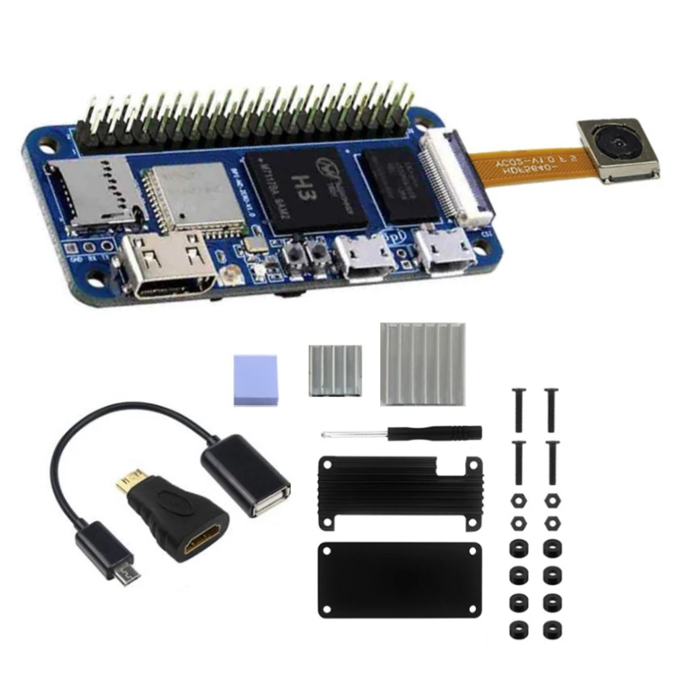 

For Banana Pi M2 Zero Quad-Core Allwinner H3 512MB Development Board+OV5640 Camera+USB Cable+Aluminum Case (Welded)