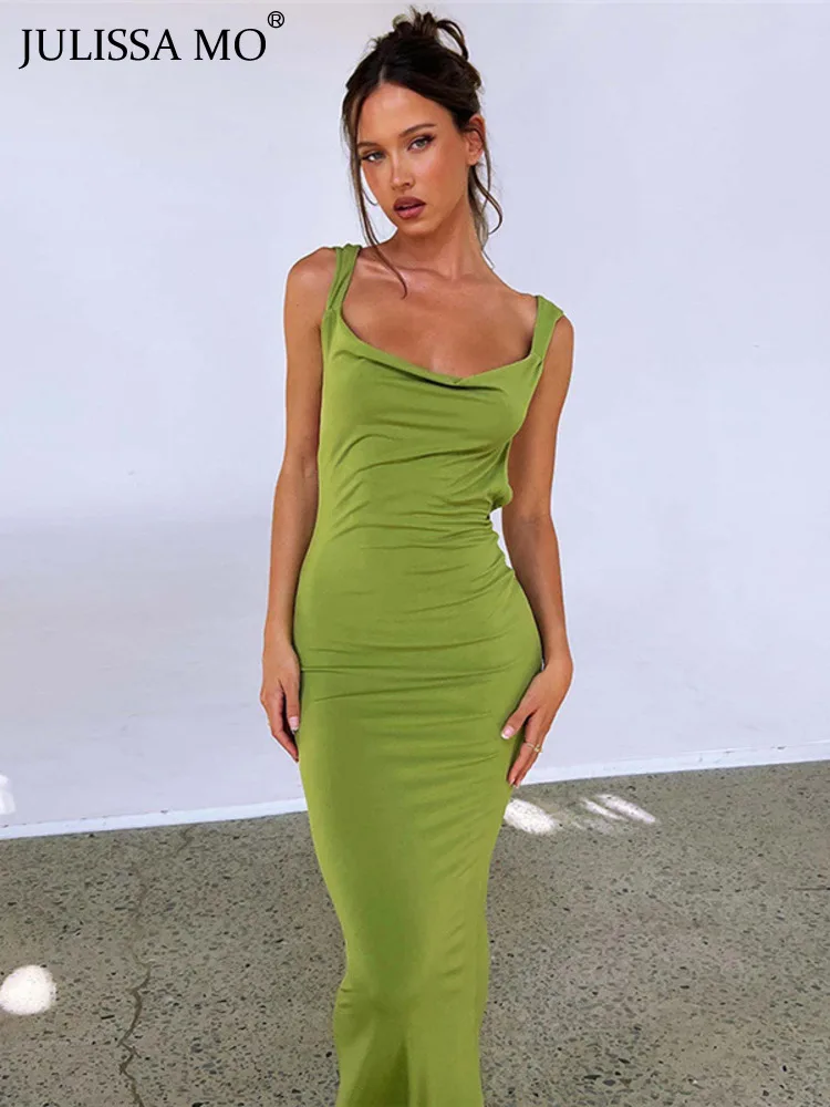 JULISSA MO Elegant Sexy Backless Draped Maxi Dress for Women Club Party Vestidos Sleeveless Beach Holiday Dresses Outfits
JULISSA MO Elegant Sexy Backless Draped Maxi Dress for Women Club Party Vestidos Sleeveless Beach Holiday Dresses Outfits