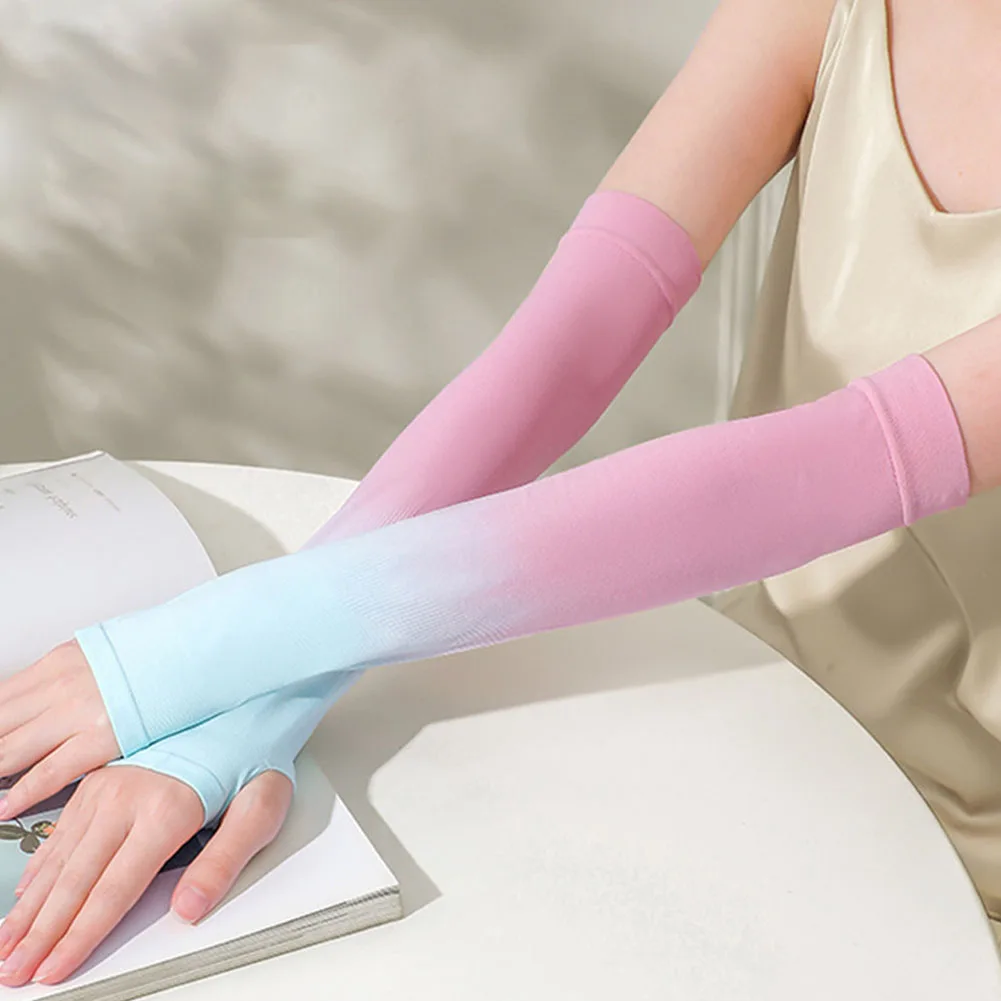 Summer Long Gloves For Women Gradient Color Ice Silk Arm Sleeve Driving Gloves Long Fingerless Elastic Sleeve Arm Anti-UV Gloves
Summer Long Gloves For Women Gradient Color Ice Silk Arm Sleeve Driving Gloves Long Fingerless Elastic Sleeve Arm Anti-UV Gloves