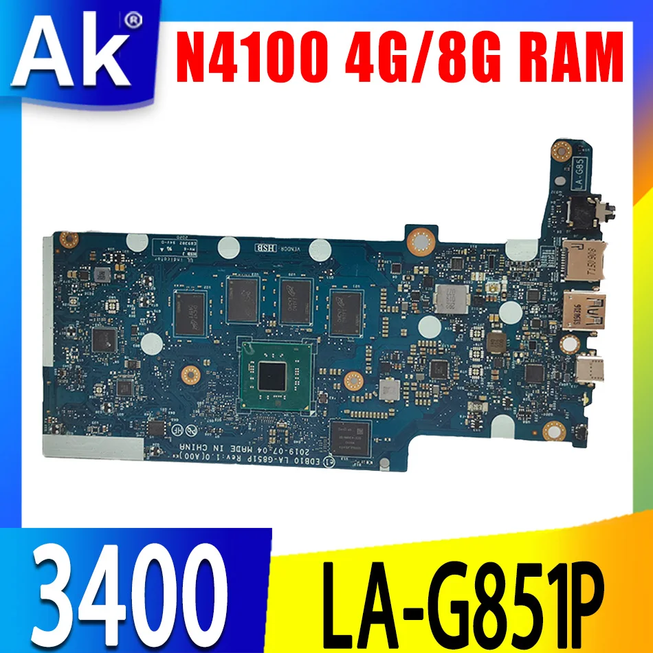 LA-G851P Celeron N4100 4GB 8GB RAM or +64GB SSD For dell Chromebook 3400 Laptop Motherboard Mainboard CN-0DC8GK CN-0NYYJN
LA-G851P Celeron N4100 4GB 8GB RAM or +64GB SSD For dell Chromebook 3400 Laptop Motherboard Mainboard CN-0DC8GK CN-0NYYJN